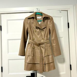 Calvin Klein trench cost. Tan with shimmer.